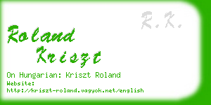 roland kriszt business card